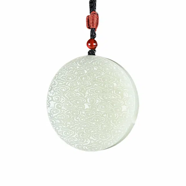 舒杰 小众双面精雕祥云牌 和田玉 白玉 男女同款情侣款