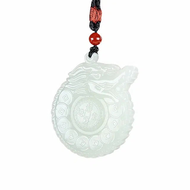 舒杰 国潮本命年生肖龙项链 和田玉 白玉 男女同款情侣款