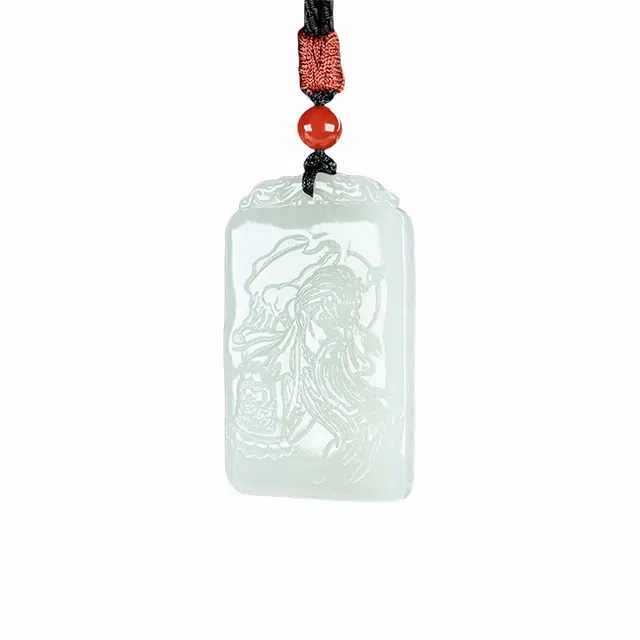 舒杰 国风设计关公牌 和田玉 白玉 男女同款情侣款