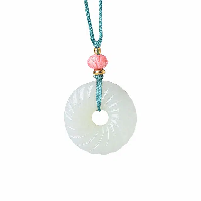 舒杰 经典平安扣 和田玉 白玉/青白玉 男女同款情侣款