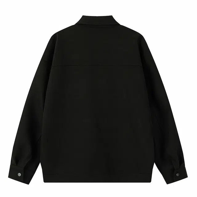 雅鹿 复古高街简约通勤工装百搭机能风重工铆钉装饰宽松休闲翻领落肩袖教练夹克外套 男女同款