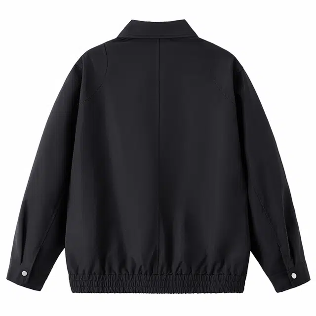 雅鹿 美式街头时尚潮流痞帅机车风工装双口袋百搭宽松翻领飞行员运动夹克外套 男女同款
