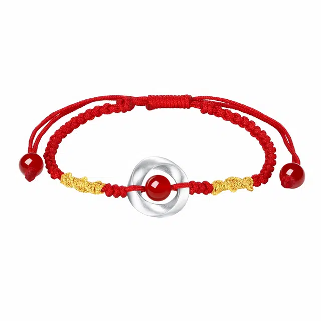 七可 莫比乌斯平安扣 新中式国风优雅气质转运珠 好运 玛瑙 手链 男女同款情侣款