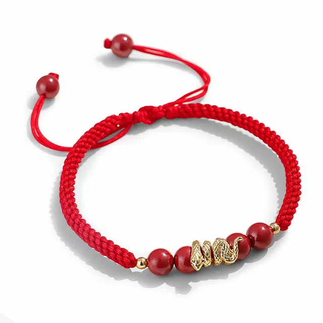 希遇 织梦福蛇 本命年诸事顺利手工编织绳转运珠 时来运转 手工编织手绳 好运送礼转运礼盒 朱砂 手链 男女同款情侣款