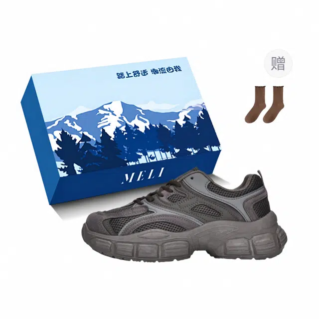 小鹿米利 港风休闲运动跑步百搭 防滑耐磨包裹性增高 低帮 老爹鞋 女