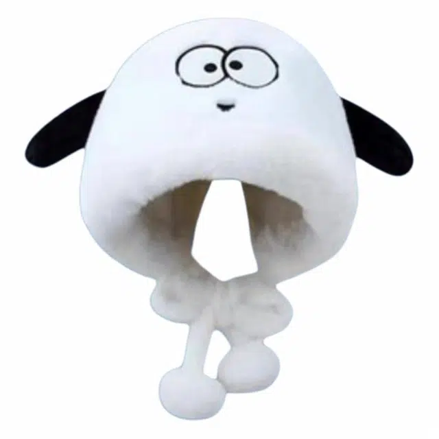 俞兆林 百搭加厚骑车小狗大头 腈纶 绒线帽 女款