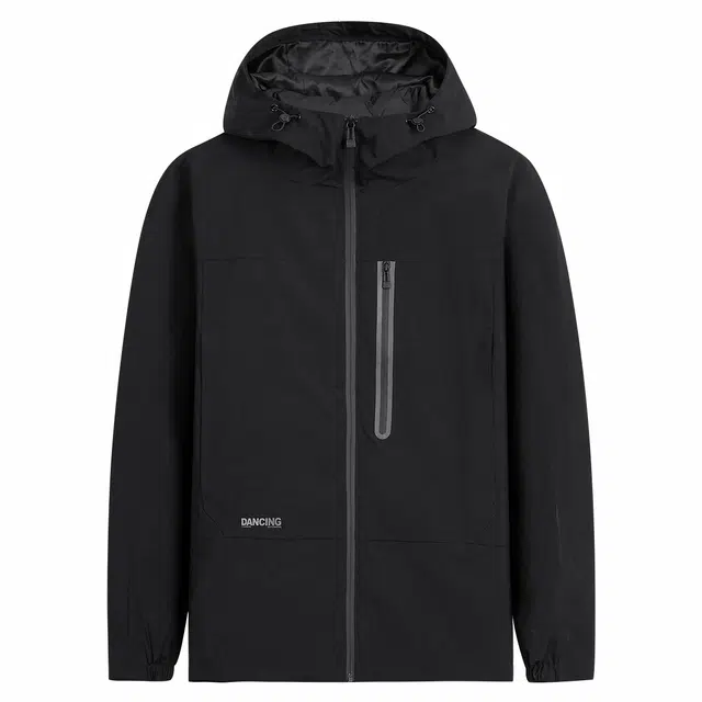 与狼共舞 运动舒适户外休闲保暖加绒连帽夹克外套 男款