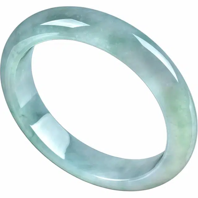 溥畔 大内径浅绿老坑飘花正圈 糯冰 翡翠手镯 女款