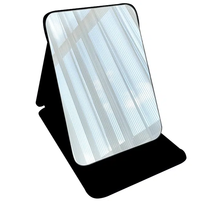 几多萌 皮质便携折叠 镜子 台式