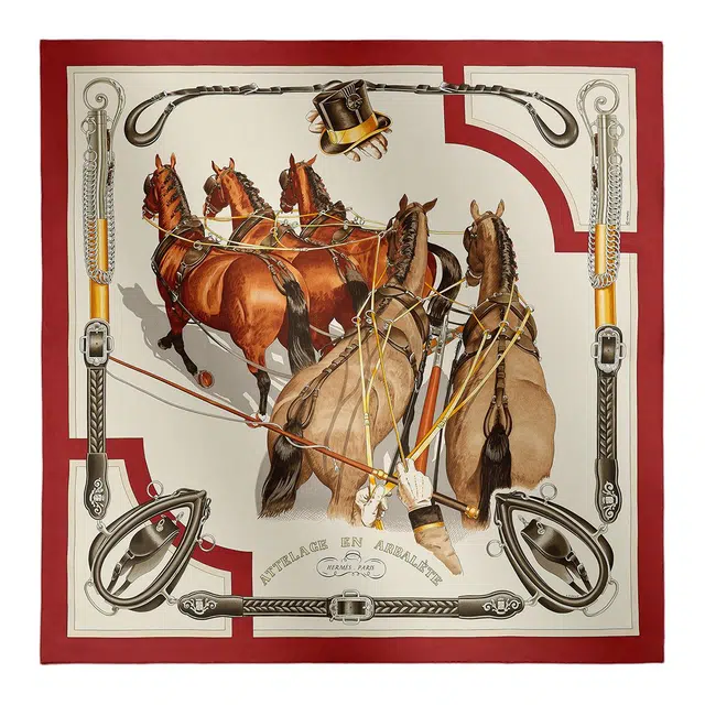 Hermes Silk Scarf Red