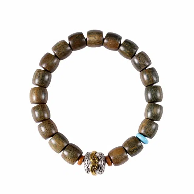 湄洲佑香 琉堇 民族风招财纳福转运紧箍咒文玩佛珠手饰 天命人单圈盘玩绕指柔串珠 过手留香念珠配饰#好运 绿檀 手串 男女同款情侣款