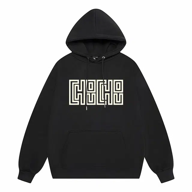 周同学 周杰伦 个性字母印花美式百搭连帽宽松套头加绒加厚防寒保暖简约卫衣 男女同款