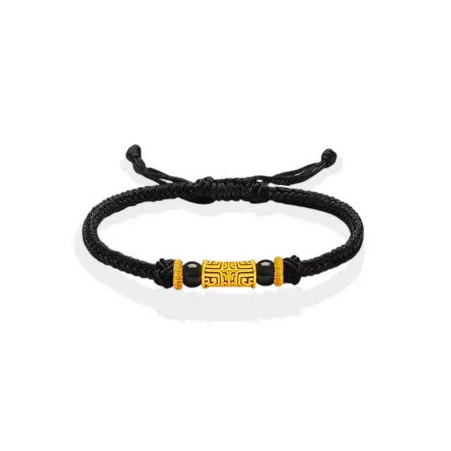 希遇 金韵流转手链 高级精致 暴富 简约小众时尚百搭 新中式 #好运 玛瑙/织物 手链 男女同款情侣款