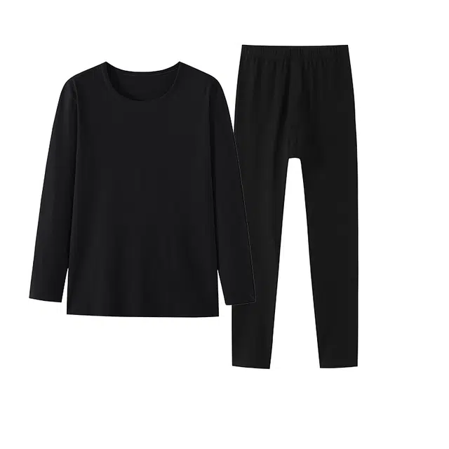 都市丽人 玻尿酸内衣纯色长袖润肤保暖套装 男款