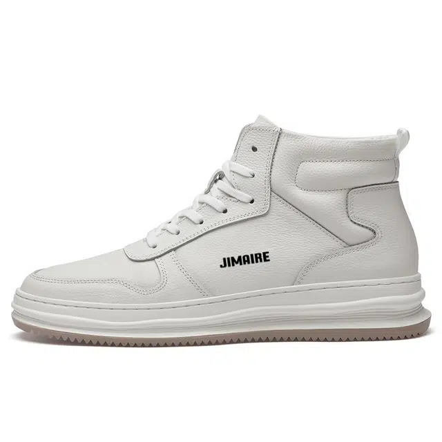 金迈王 头层牛皮 通勤百搭 舒适潮流个性 保暖防滑 高帮 板鞋 男款