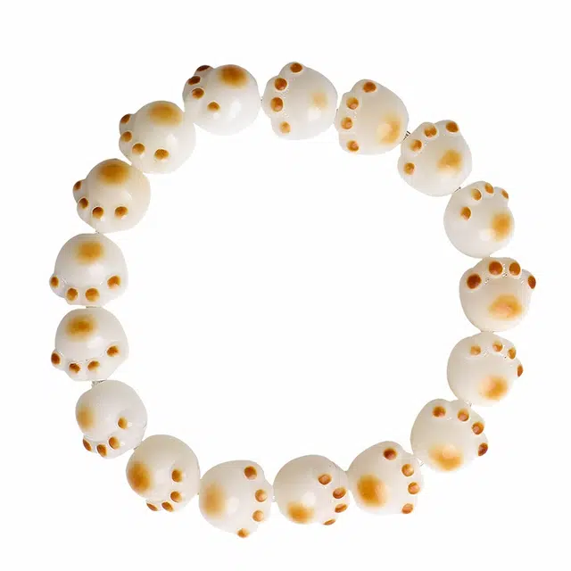 月印百川 可爱炭烧猫爪绕指柔 新中式国潮设计文玩手把件 精致时尚小众设计高级感首饰 菩提根 手串 男女同款情侣款 礼盒装