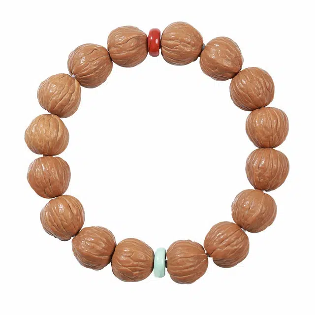 月印百川 原生态双鳍南瓜单圈文玩 民族风国潮转运念珠手把件 古风佛珠手持 小众百搭手饰 猴头核桃 手串 男女同款情侣款 礼盒装