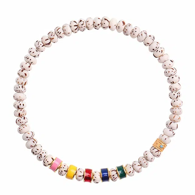 月印百川 多巴胺配色算盘珠文玩 盘玩复古文艺转运念珠 新中式国潮设计绕指柔  日常通勤 星月菩提 手串 通用