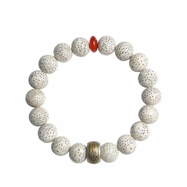 月印百川 盘玩顺白高油密吉祥转运珠手把件 古风禅意佛珠 新中式国潮设计文玩 学生小众设计高级感新中式手饰 星月菩提 手串 通用
