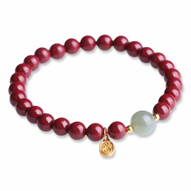 妍韵珠宝 匠心设计 气质显白本命年平安纳福 #好运 再造辰砂朱砂 手串 男女同款情侣款