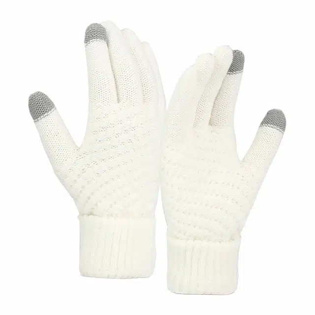 木林森 加绒加厚韩版防寒骑行触屏保暖 潮流百搭 涤纶 绒线手套 男女同款情侣款