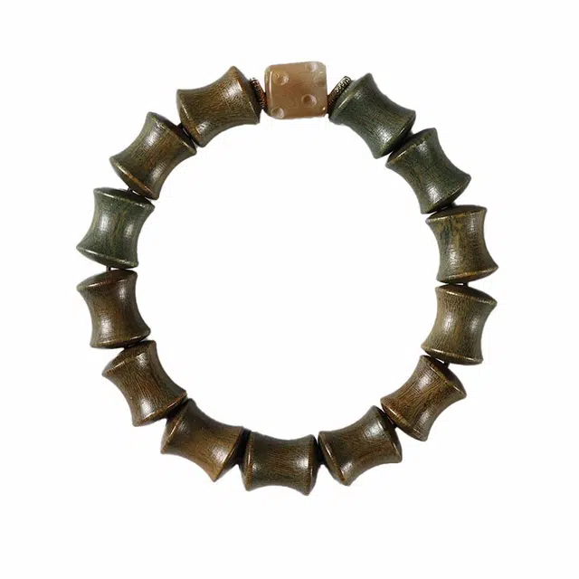 京华录 时来运转 中式本命年转运竹节佛珠 国风小众文玩 节节高升学业有成上岸好运 绿檀 手串 男女同款情侣款