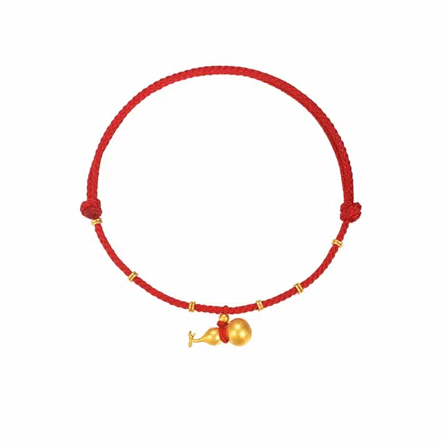 明牌珠宝 常瘦葫芦 抽拉福禄手饰 高级感浪漫冬日氛围感 足金 按克计价 黄金手链 男女同款情侣款