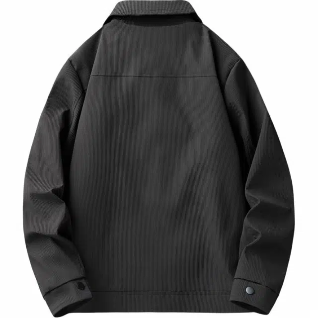 雅鹿 美式宽松翻领工装夹克外套 男女同款 黑色