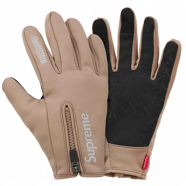 Supreme Reflective Logo Wool Gloves