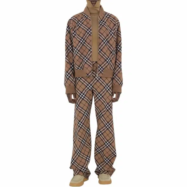 Burberry Check Wool Blend Harrington Jacket