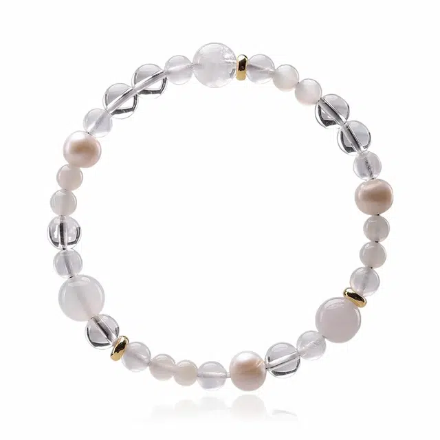 谧月珠宝 五行纳福转运 新中式国潮金木水火土多巴胺色系轻奢精致小众设计感高级百搭优雅必备好运 水晶 玉石手串 男女同款情侣款