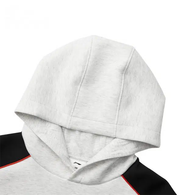 李宁儿童 篮球 连帽洋气简约字母插肩长袖美式卫衣 黑色 青少年