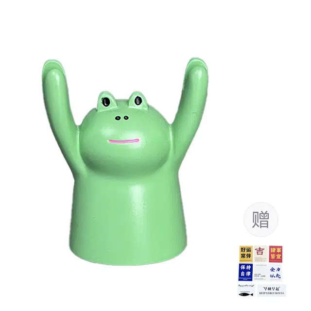 一点潮玩 举牌励志 小花猫 小猪  小青蛙  创意举手名片照片便签 模型