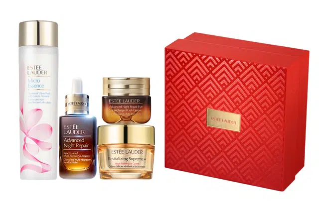 雅诗兰黛 新年限定小棕瓶樱花水胶原面霜护肤套装 紧致保湿修护 四件套