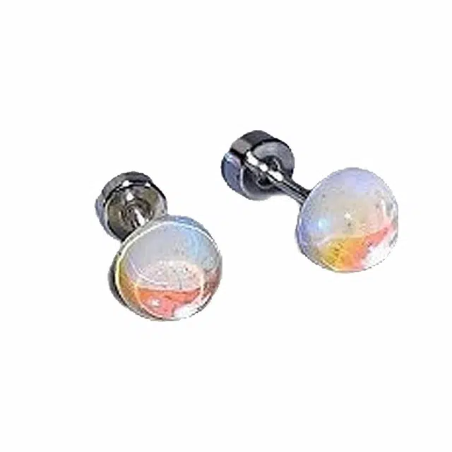 繁花笺 气质简约小众设计高级感 光面立体璀璨爆闪彩色多巴胺日常百搭小巧耳饰 小众设计高级感百搭 合金/锆石 耳钉 男女同款情侣款