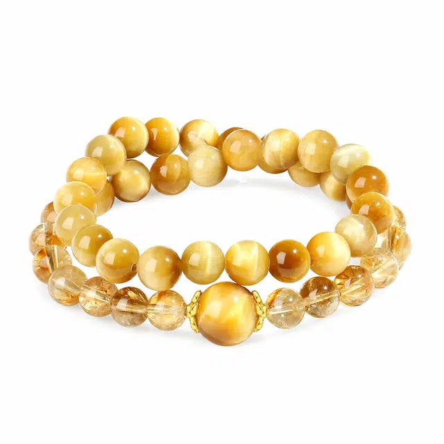 【普陀山官方已过香】 普陀山文创 八方来财 新中式国潮复古纳福转运双圈串珠小众气质百搭高级感#好运 生日礼盒 虎眼石 手串 男女同款情侣款