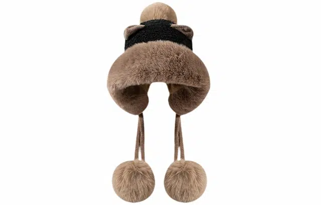 优幽兰 显脸小纯色防风防寒加厚保暖高级感小众 绒线帽 女款