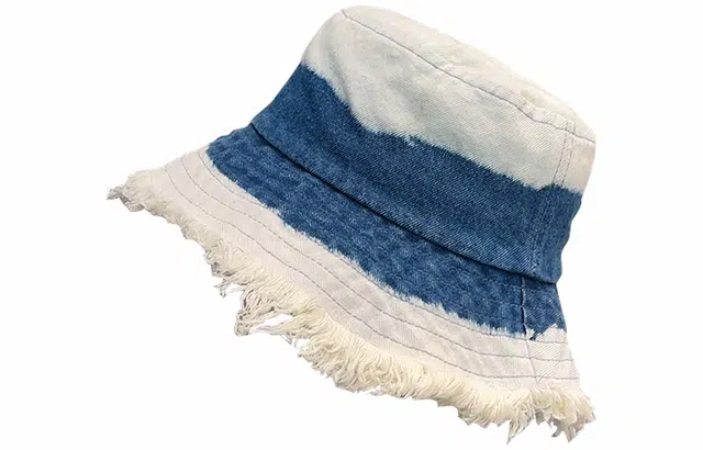 优幽兰 时尚百搭渐变遮阳帽日系复古做旧毛边渔夫帽户外防紫外线太阳帽小众设计感 棉涤 防晒帽 女款