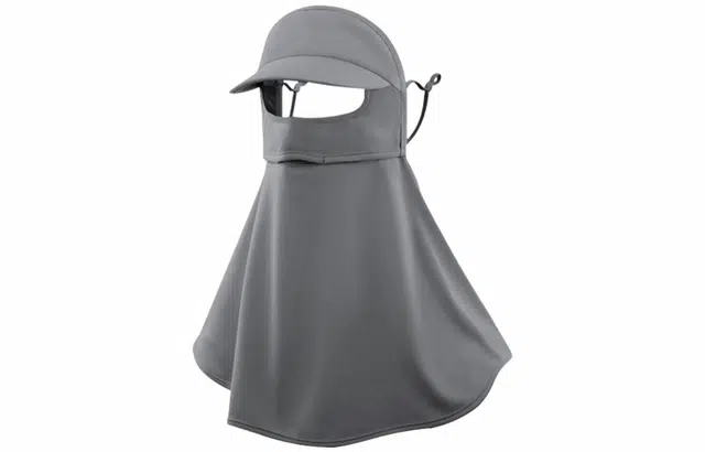 优幽兰 小众户外旅行潮流时尚舒适简约透气全脸带帽檐遮阳户外防紫外线骑行透气可水洗 防晒面罩 女款