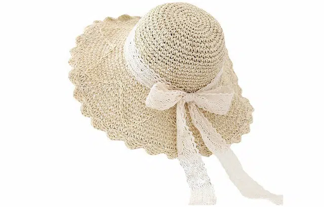 优幽兰 大帽檐黑胶户外防紫外线大脸显小学生法式慵懒风气质优雅文艺范穿搭 草编 防晒帽 女款