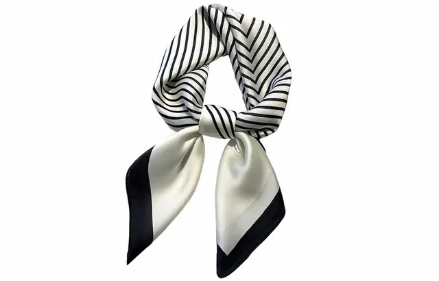 优幽兰 韩版高级感四季通用小方巾气质优雅洋气条纹通勤小领巾搭配衬衫职业装饰护颈围脖子薄围巾实用 聚酯纤维 丝巾 女款