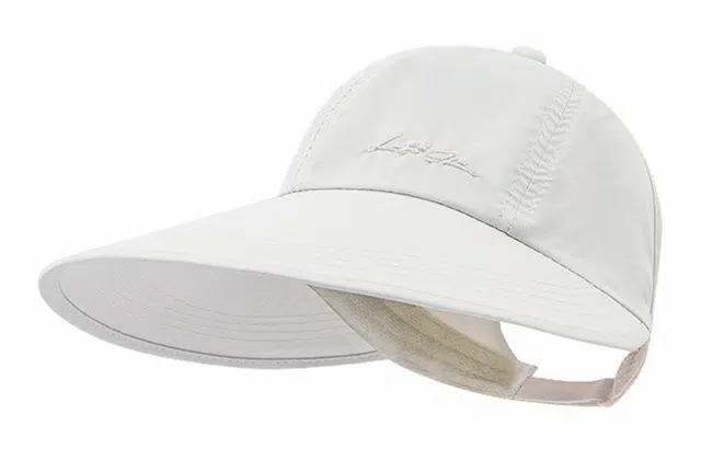 优幽兰 加大帽檐显脸小遮阳帽韩版字母刺绣纯色防紫外线太阳帽户外运动透气空顶帽可扎马尾 聚酯纤维 防晒帽 女款