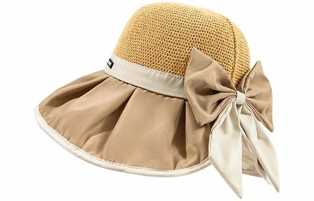 优幽兰 夏季出游甜美时尚气质优雅休息简约户外防紫外线大帽檐显脸小法式穿搭 聚酯纤维 防晒帽 女款