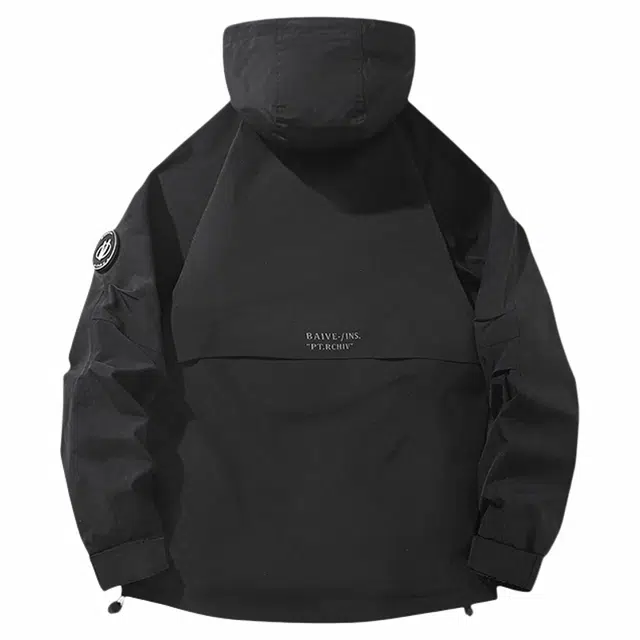 雅鹿  美式潮牌户外山系机能工装大口袋登山魔术贴三合一休闲百搭潮流  防水防风耐磨冲锋衣 男女同款 曜石黑
