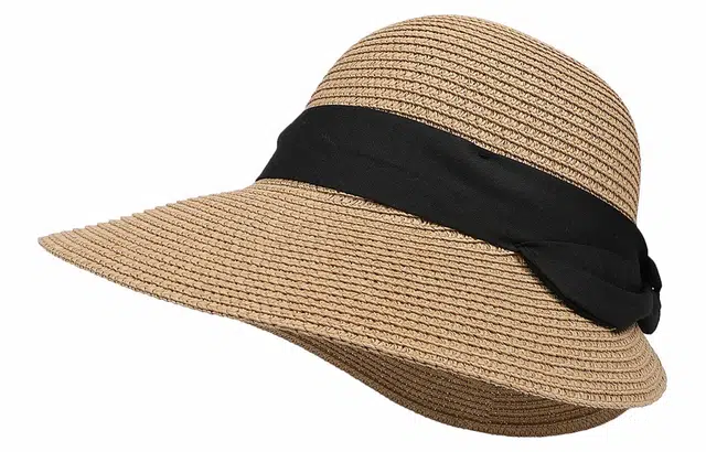 优幽兰 法式高级感显脸小大檐草编帽复古赫本风防紫外线遮阳帽海边度假拍照打卡沙滩帽小众设计感 纤维素材料 防晒帽 女款