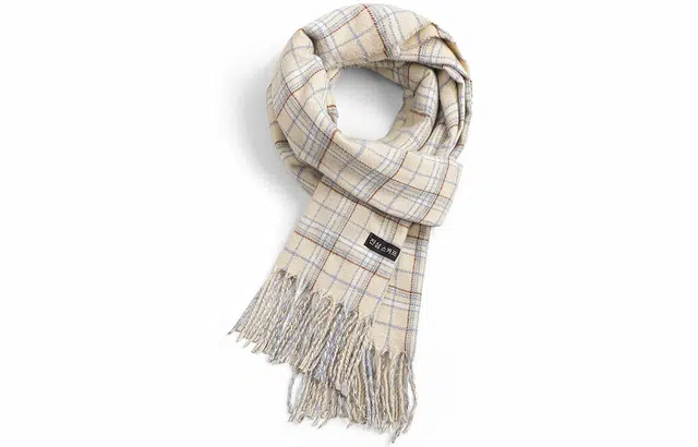 优幽兰 学生秋冬季设计感格子撞色围脖百搭休闲时尚防风防寒仿羊绒加厚保暖护脖子清新甜美 绒线围巾 男女同款情侣款