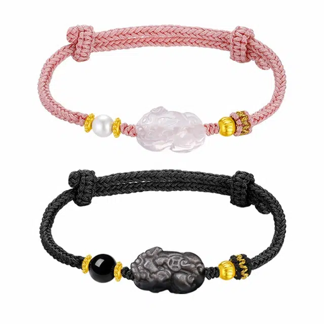 奥斯坦汀 纳福貔貅 设计感 黑曜石 手链 男女同款情侣款