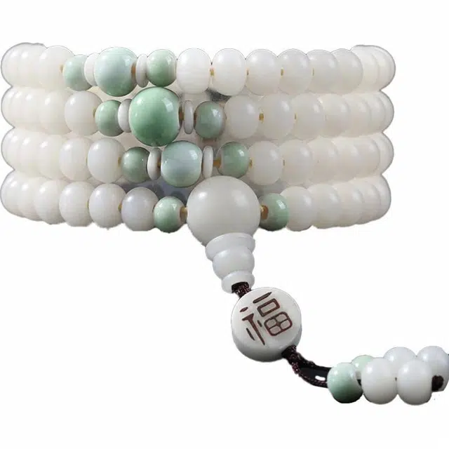 京华录 小众清新素雅温柔盘玩叠戴串珠 古风禅意多圈手持文玩念珠 招财纳福 新中式汉服旗袍#好运 菩提根 手串 男女同款情侣款