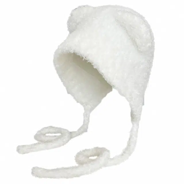 俞兆林 可爱小熊毛绒帽 腈纶 绒线帽 女款 米白色/黑色/灰色/咖啡色