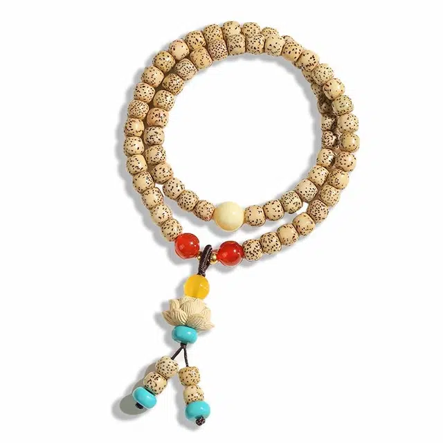 京华录 鸡油黄佛珠转运佛珠简约古典 国潮复古民族风 盘玩念珠新中式 高级感 好运莲莲#好运 星月菩提 手串 男女同款情侣款